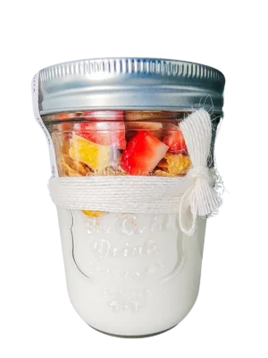 Frasco con Yogurt y frutas