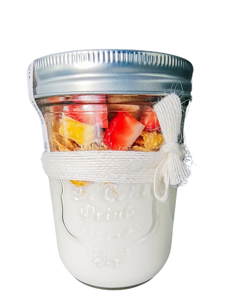 Frasco con Yogurt y frutas