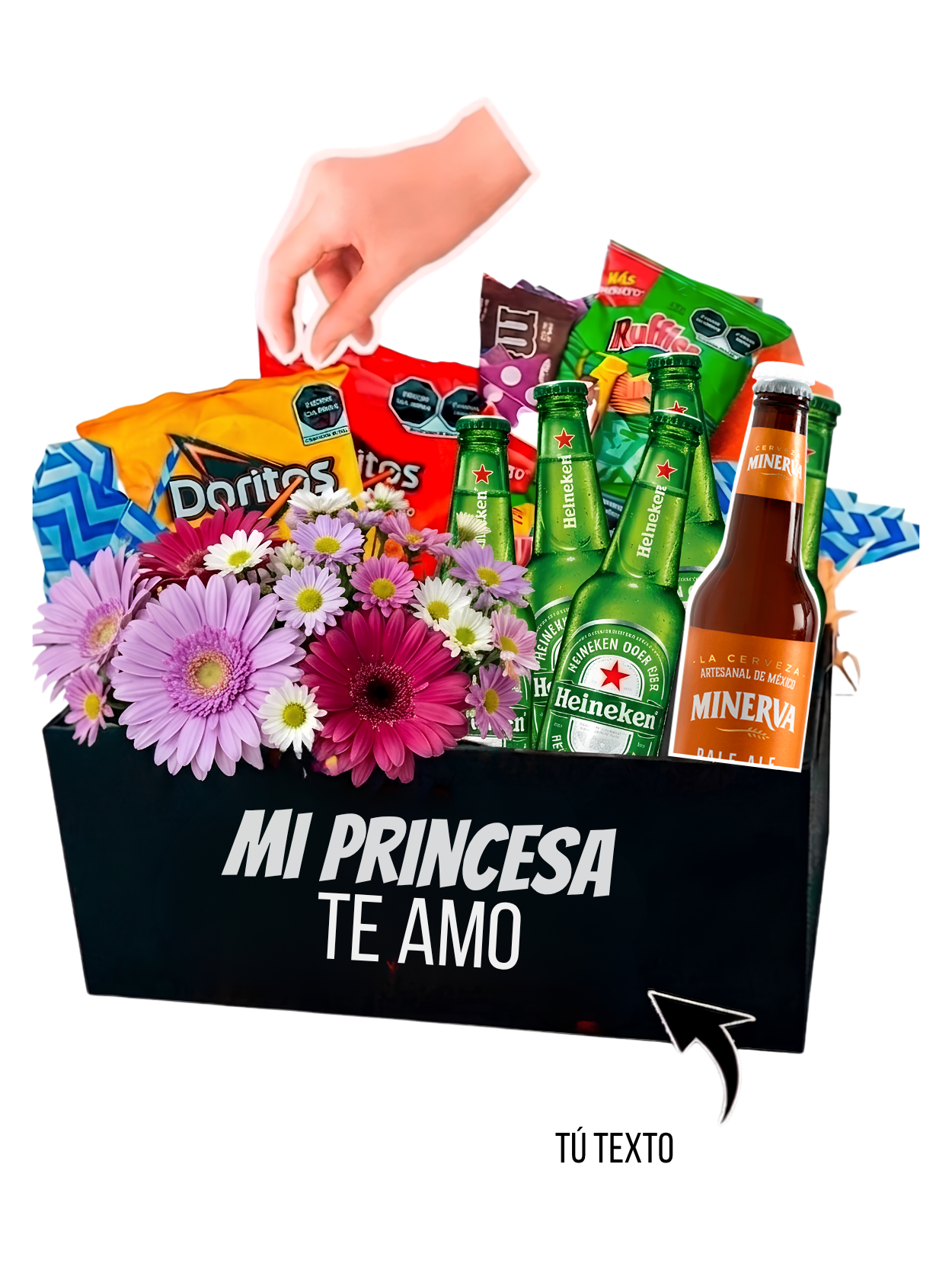 Cajón Con Flores Personalizadas