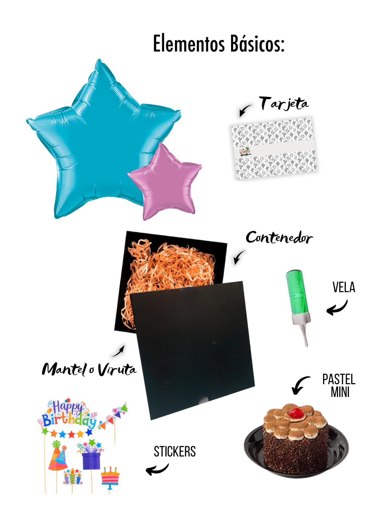 Caja Regalo Sorpresa con Pastel mini